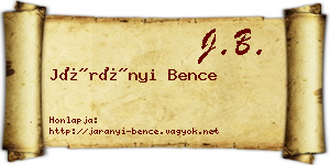 Járányi Bence névjegykártya