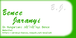 bence jaranyi business card